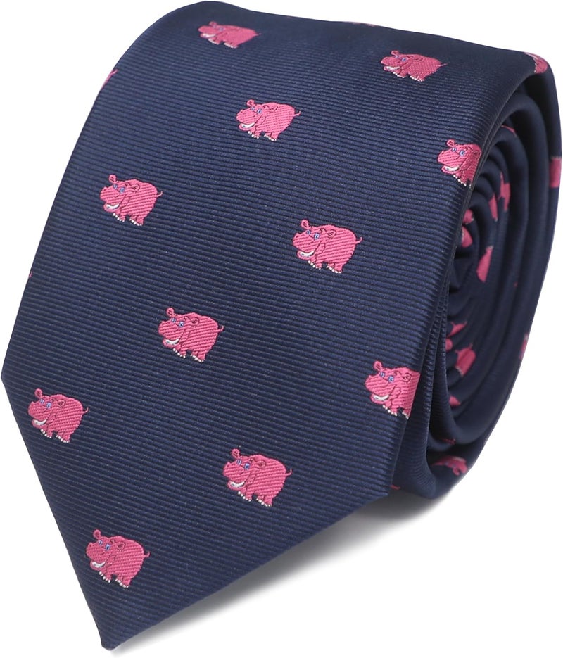 MENDEPOT Animal Pattern Necktie With Gift Box Sea Animal Pattern Tie Father's Day Birthday Gift Tie - Image 1